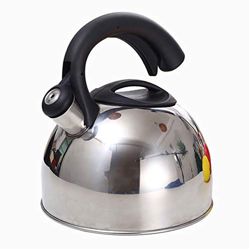 NLIAN- Tetera De Té 3 litros Inducción Moderno De Acero Inoxidable Tetera Silbada Quirúrgica, Olla De Té De Mango De Nylon Antisalcado De 30 Mm De Gran Diámetro para Estufa Superior