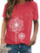 WIEIYM Damen Kurzarm T-Shirt Löwenzahn Drucken Tshirt Tops Sommer Basic Tee Shirt Frauen Leicht Tunika Jugendlich Mädchen Mode Rundhals Bluse Oberteile (rot, XL