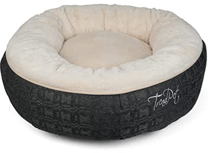 TrendPet Lunabed - Das runde Kuschelbett für Hunde und Katzen (M, Beige)