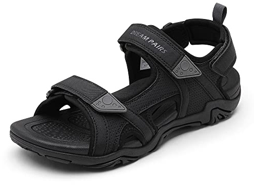 DREAM PAIRS Men Durable Outdoor Sport Sandals | Firm Grip Rough Terrain, Cushioned Arch Long Hikes, 4 Adjustable Straps Custom Fit