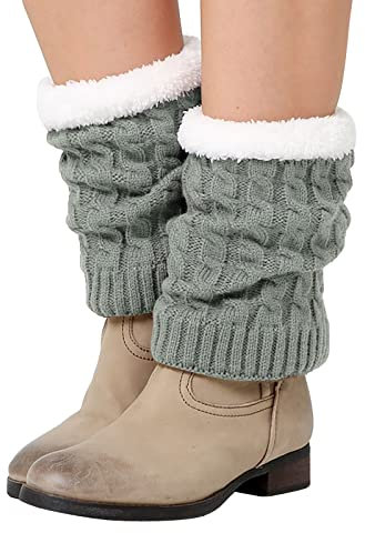 callmo BeinwäRmer Damen,BeinwäRmer Frauen Oberschenkel Hohe Krawatte Kabel Stricken Lange Boot Socken Yoga Bein Stulpen Damen Lange Winter BeinwäRmer