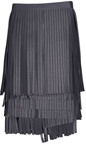 PandaHall 3 Yards Lederfransenbesatz PU Leder Quasten Schwarzer Quastenbesatz DIY Tanzrock Quaste Fransen Wickelbezug Für Kleidung Kleid DIY Lampenschirm Tasche Nähen Basteln Verzierung