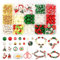 Gukasxi 360 Stück Weihnachten Perlen Set Armbänder Selber Machen Perlen zum Auffädeln Weihnachten Perlenset Armbänder DIY Charms Ahänger Weihnachten Basteln Perlen für Armband Halskette Ohrringe