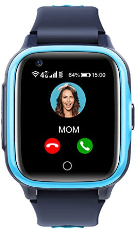 Reloj Inteligente Niño GPS Smartwatch Niña con WiFi 4G Videollamada Cámara SOS Mensaje a Prueba de Agua Reloj Despertador Cronómetro Modo de Clase Reproductor de Música Notificación de Vibración