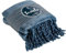 ESSEX - Kuscheldecke Tassels, 130 x 170 cm, Decke mit Quasten, 100% Polyester, Sofadecke - Blau