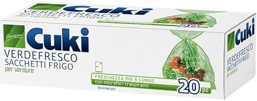 6 pz CUKI VERDEFRESCO SACCHETTI FRIGO PER VERDURE 20 PEZZI