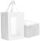 EUSOAR Sac en Papier avec Poignée - 20 Pièces Sac Cadeau avec Fenêtre - 18x13x25cm Sac Papier Kraft avec Poignée - 210GSM Blanc Gift Bags with Handle for Present les Faveurs de Fête