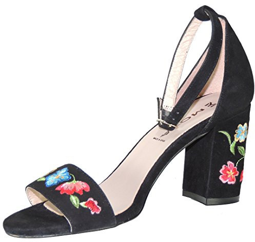 Calzados Romero 0047 Angel ALARCÓN Zapato Mujer Sandalia Vestir con Pulsera y Tacón 8CM Negro Talla 37