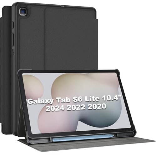ProCase Funda para Samsung Galaxy Tab S6 Lite SM-P613 P619 SM-P610 SM-P615 10.4 2020 2022, Smart Cover Carcasa Delgada Tipo Libro para 10.4 Pulgadas Galaxy Tab S6 Lite 2020 2022 (Gris)
