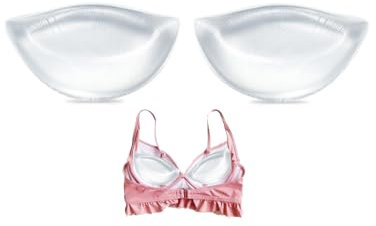 Silicone Breast Forms, Push Up Bra Pads Inserts, Chicken Fillet Bra Inserts, Breast Enhancers for Women, Silicone Boob Pads for Bikini Swimsuit, Sticky Push Up Bra Booster, Clear, 1 Pair