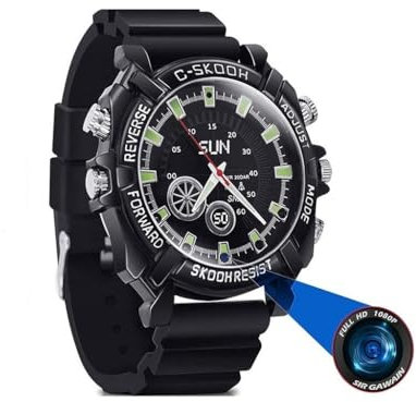 Minicámara espía con reloj DV, impermeable, Full HD 1080P, grabadora oculta con visión nocturna infrarroja, grabación de audio y vídeo digital, DVR, memoria de 32 GB