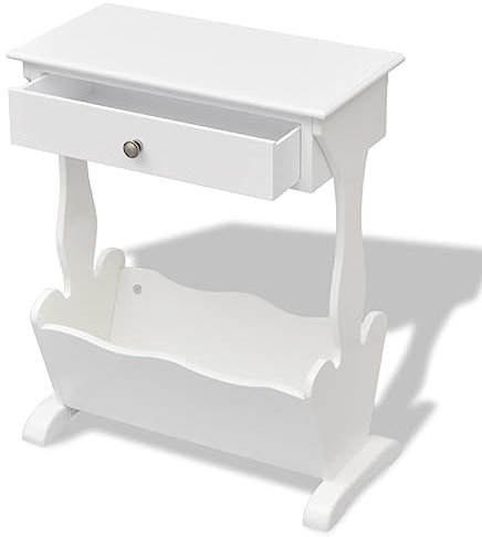 vidaXL Porte-revues Porte-journaux Rangement Etagère à Magazins Table Basse Table d'Appoint Table de Chevet Salon Maison Intérieur Blanc