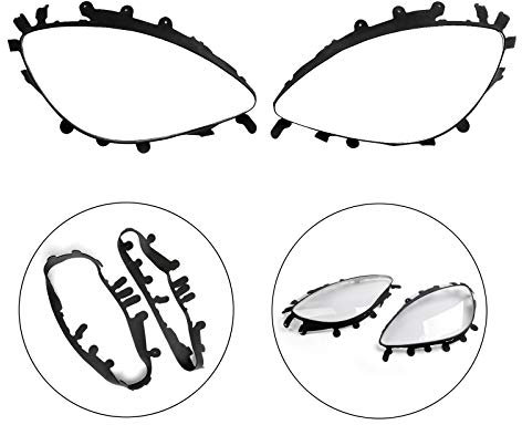 Topteng 2ST Scheinwerfer Ersatzlinsen Trim Dichtungen für C6 Corvet-te 2005-2013, Schwarz