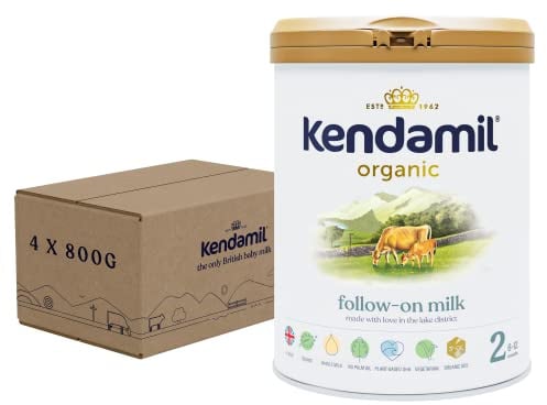 (4x800g) Kendamil Organic Follow On, Stage 2 – British Made, Organic Whole Milk Formula – with HMOs, No Palm Oil, No Fish Oil, No SOYA, No GMOs