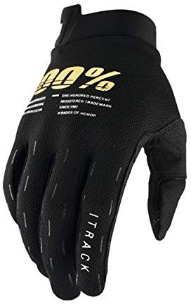 100% iTRACK Handschuhe, Erwachsene (Schwarz, Mittel), M, 10015-001-11