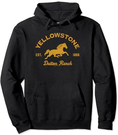 Yellowstone Dutton Ranch Est. 1886 Running Horse Logo Pullover Hoodie