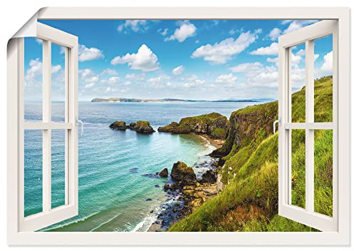 ARTLAND Wanddeko Poster & Kunstdrucke Wandposter 100x70 cm Querformat Landschaften Fensterblick U0SO