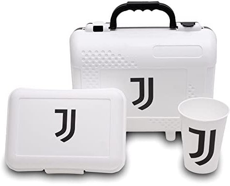 Valigetta con Maniglia + portamerenda e Bicchiere Juventus - Prodotto Originale - Made in Italy - Lavabile Il lavastoviglie
