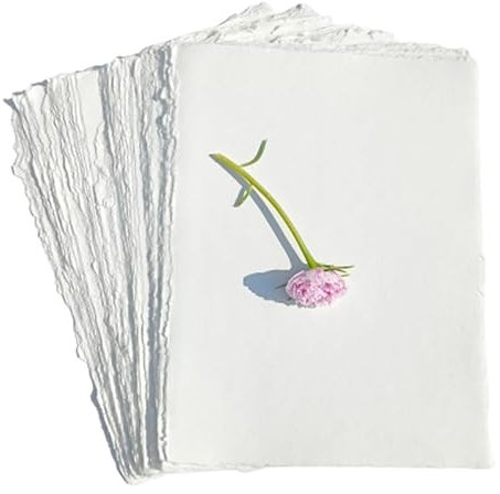 Habiller Büttenpapier mit Büttenkanten, gemischte Medienkarte, Kalligraphie, Zeichnen, Aquarellpapier aus Baumwoll-Lappen, cremefarben, 50 Stück (10,2 x 15,2 - 127,7 cm)