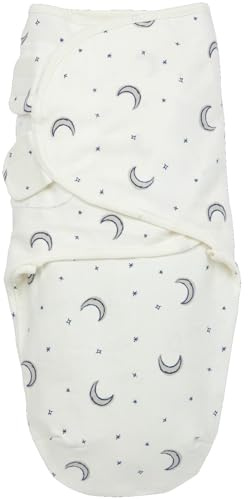MEYCO Baby Pucktuch 0-3M. Pucksack Swaddle 1,0TOG Neugeborene Moon Indigo | 100 % Baumwolle - Oeko Tex zertifiziert - Pucksack - weicher Schlafkomfort - atmungsaktiv & feuchtigkeitsabsorbierend