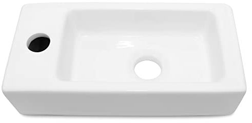 Hänge- oder Aufsatz Waschbecken Gäste WC | kleines mini Handwaschbecken, aufsatzbecken klein, 370 * 185 * 90mm,linke mini Handwaschbecken