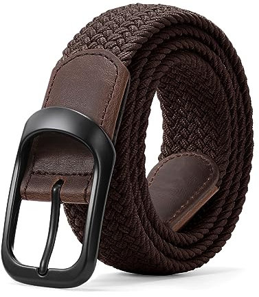 LEACOOLKEY Stretchgürtel für Männer,elastischer geflochtener Gürtel für Männer, lässiger Gürtel, Golfgürtel für Jeanshosen