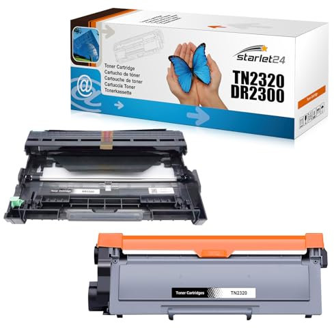 Starlet24 1x TN2320 Toner + 1x DR2300 Trommel Kompatibel für Brother TN-2320 DR2300 für Brother MFC-L2700DW MFC-L2700DN MFC-L2720DW HL-L2340DW HL-L2300D