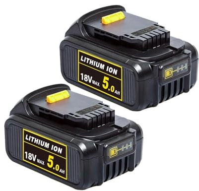 2 Pcs 18V 5.0AH Battery XR Replacement Battery for Dewalt DCB Series DCD Series DCF Series DCG Series DCS Series; Compatible with Dewalt 18/20V power tools