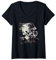 Damen American Football Helm Linemen T-Shirt mit V-Ausschnitt