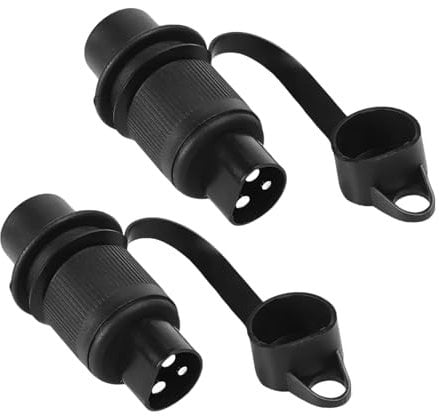 leruiyezs 3 Poliger Stecker 12V Traktor Wasserdicht mit Flachsteckanschluss für Anhänger LKW Landmaschinen Wohnwagen Traktorstecker Kompatibel mit DIN 9680 KFZ Stecker 3 Polig Robuste Metallkontakte 2