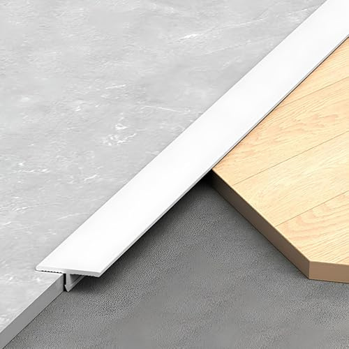 Profilé De Transition En T En Alliage D'Aluminium 100cm×3 Pièces, Séparateur De Seuil & Baguette De Finition, Jointure Pour Planchers En Bois, Carrelage(Blanc,10.0mm)