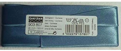 Prym 903807 Schrägband Duchesse, taubenblau, 100% PES, 20 mm Falzung: 40/20 mm | 3,5 m