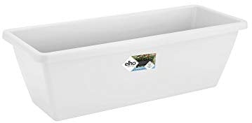 Elho Barcelona Trough 50 - Fioriera per Balcone esterno - Ø 49.8 x H 16.0 cm - Bianco/White