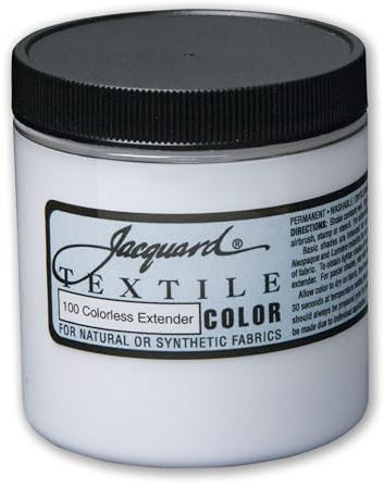 Jacquard Textile Color, Colorless Extender - Permanent Fabric Paint for Clothes, Furniture Upholstery, Shoes or Tote Bags – Indoor & Outdoor Fabric Paint – 8 Oz Jar, Upholstery Fabric Paint
