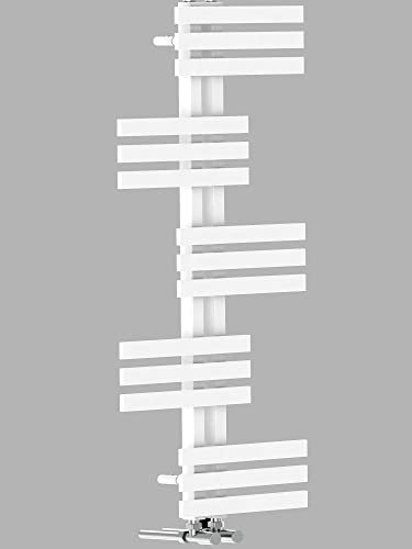Design Badheizkörper ELFIE 1400 x 600 mm. Weiß Badheizkörper Handtuchtrockner