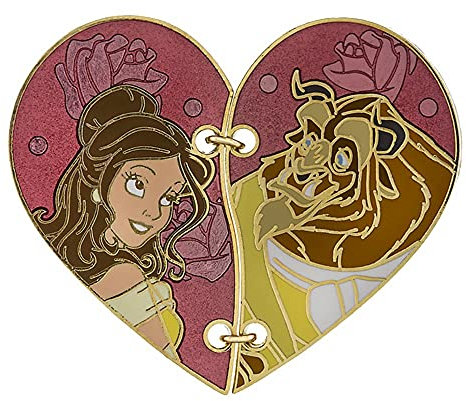 Disney Broche 113566 Belle Belle et la Bête en forme de cœur pour la Saint-Valentin