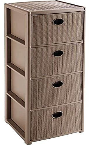 Stefanplast Elegance Kommode 4 Schubladen, taupe