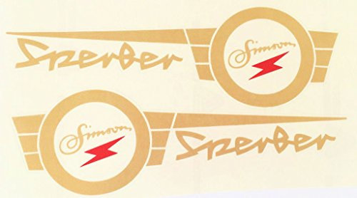 Aufkleber Klebefolie Sticker für Simson Sperber Gold Rot für Tank Links und Rechts