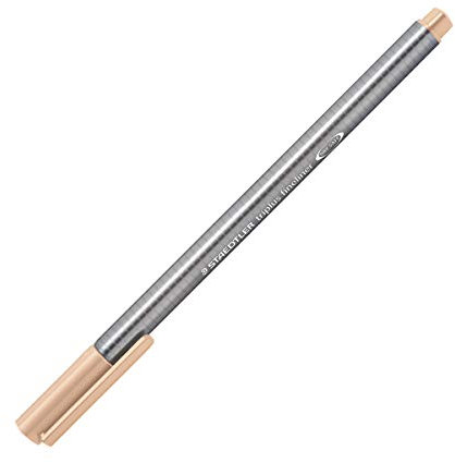 STAEDTLER 334-450 Fineliner triplus (ergonomische Dreikantform, hohe Qualität, superfeine Spitze, Linienbreite 0,3 mm, Set mit 10 Stück) sand