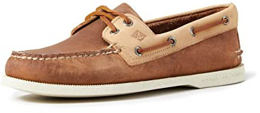 Sperry Men's A/O 2-Eye Leather Boat Shoe, Sahara/Oatmeal, 7 UK medium
