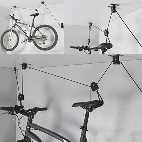 Dunlop! Fahrradlift Fahrradaufhängung Fahrradhalter Fahrrad Deckenhalter Aufzug Lift bis 20 kg mit Seilzug für Garage Keller