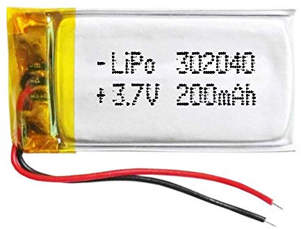 Batterie 302040 LiPo 3.7V 200mAh 0.74Wh 1S 5C Liter Energy Battery pour l'électronique Rechargeable Téléphone Portable Smartwatch GPS - Ne Convient Pas à la Radiocommande 42x20x4mm (200mAh|302040)