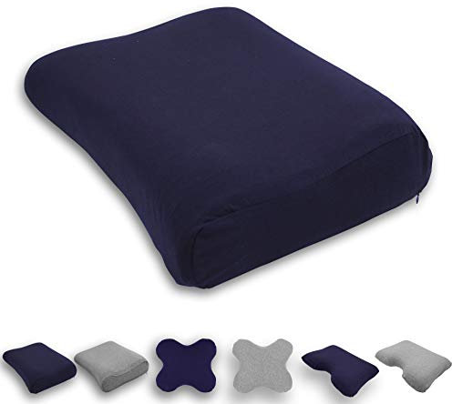 sei Design Originalbezug Visco Kissen– Jersey Baumwolle bügelfrei, Kissenbezug für High-Orthopedic-Form 54x40x11/9 cmmit Reißverschluss