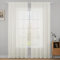 MIULEE Voile Vorhang Weihnachtsdeko Transparente Gardine aus Voile Einfarbig Stangendurchzug Wohnzimmer Luftig Dekoschal für Schlafzimmer 2er Set 280 x 140cm (H x B), Rod Pocket Elfenbein