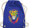Turnbeutel Rucksack - Dschungel Deko Wildnis - Löwe Lion - Unisize - Royalblau - stoffbeutel kinder bunt kinderrucksack tier tiere löwen sporttasche tiermotiven bunter stoffturnbeutel tieren