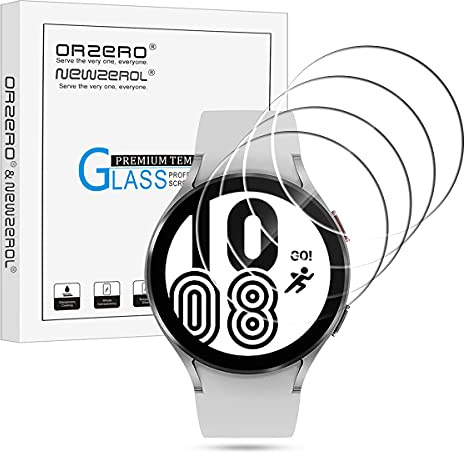 NEWZEROL 4 Pack Screen Protector for Samsung Galaxy Watch 9/8/7/6/5/4 44mm | 9H tempered glass protective film, HD clear, anti-scratch, bubble-free installation and smooth touch. For 44mm only