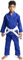 Ippon Gear BJJ GI Brazilian Jiu Jitsu Kinder/Einsteiger Anzug inkl weißem Gürtel [Größe M1 Pearl-Weave Material 350gr/m² Stoffdichte Reißfestes Material mit versiegelten Nähten] blau Rookie