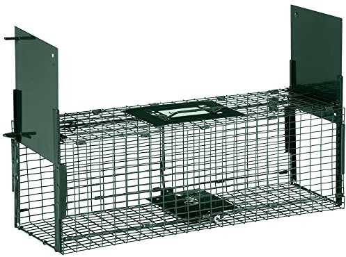 Outsunny Piège Vivant Piège de Capture dim. 60L x 18l x 20H cm pour Petits Animaux Type Les Rats et Les Souris - 2 entrées + poignée - métal Vert