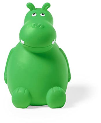 Sparschwein Nilpferd aus PVC mit weichem Körper in lebendigen Farben. Originelle kleine Spardosen für Kinder mit Stopfen. Leicht und robust. (Grün)
