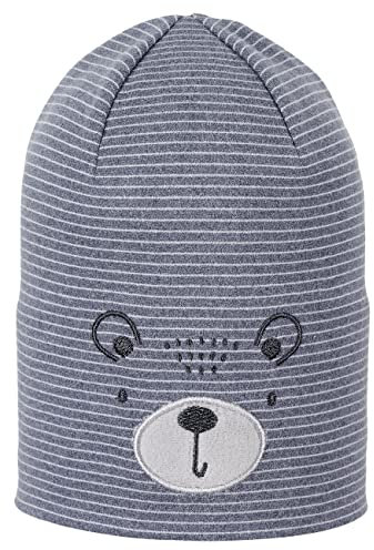 Sterntaler Unisex Kinder Mütze Baby Beanie Mütze Bär, Blau, 47